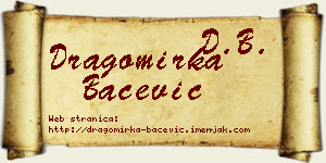 Dragomirka Bačević vizit kartica